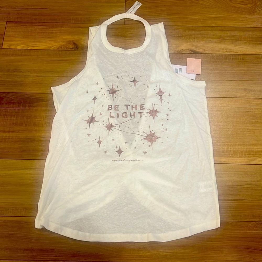 Spiritual gangster tank top with open back. New with tags size small